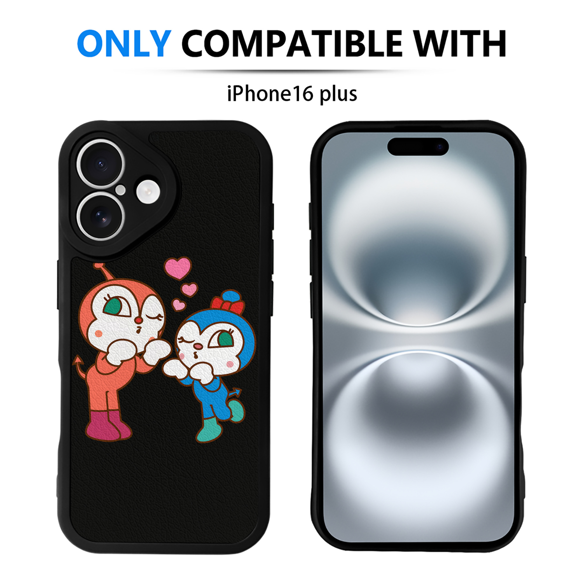（画像用） アンパンマン Anpanman 【iPhone 16シリーズ対応】シリコンスマホケース（レザー調） 材質：シリコン